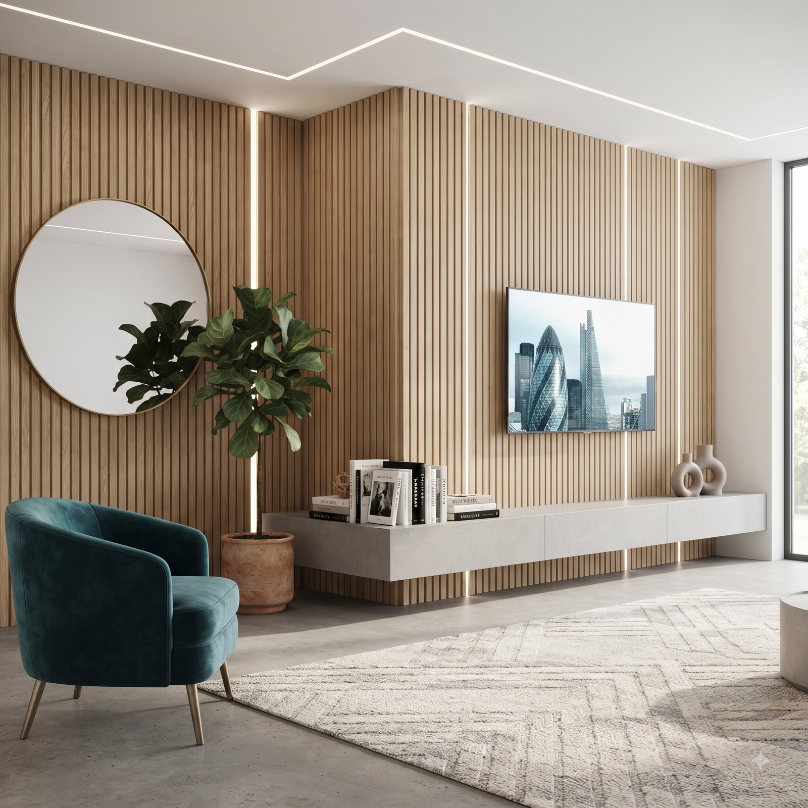 Hexa-Flute Dense Texture Wall